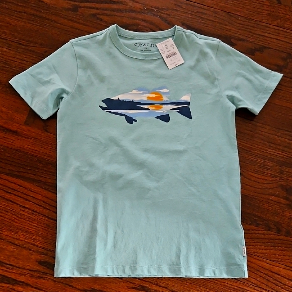 NWT Sold Out Crewcuts Boys Scenic Fish‎ Graphic T